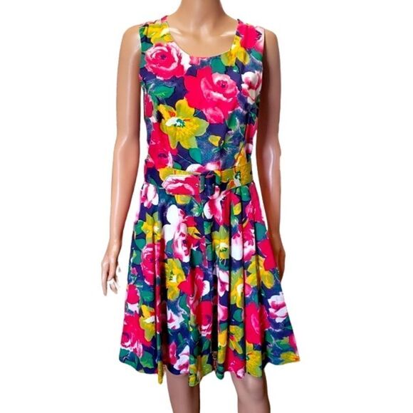 Robinson’s Floral Multiple Crisscross Back Summer Dress LARGE - Picture 3 of 16